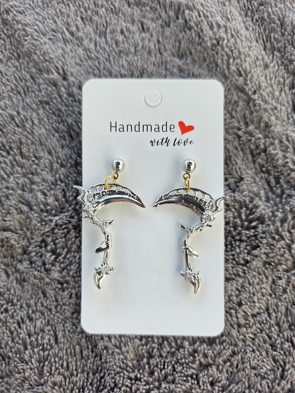 Halloween Earrings: Scythe - Silver